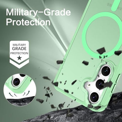 BENTOBEN Magnetic for Samsung Galaxy S24 Plus Case [Compatible with Magsafe] Translucent Matte Slim Fit Shockproof Anti-Yellow Women Men Protective Phone Cover for Galaxy S24 Plus 6.7", Matcha Green - color: Matcha Green
