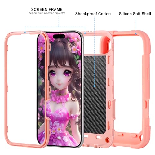 MARKILL Compatible with iPhone Air Case 6.5 Inch 2025 with 360 Degree Rotate Ring Stand, Military Grade Drop Protection Full Body Rugged Protective Case Kids Pink - color: Pink, size: iPhone Air 6.5"