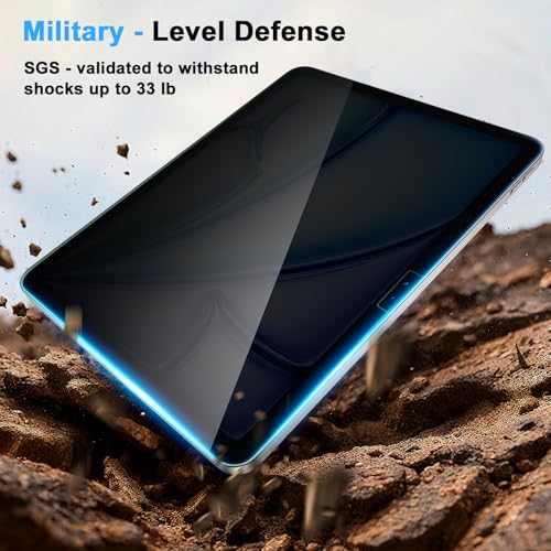 Privacy Screen Protector for iPad Air 11 M3/M2 2025/2024, Anti-Spy Tempered Glass Film for iPad Air 11 Inch, Face ID & Apple Pencil Compatible, HD Clear, Touch Sensitive Case Friendly，1 Pack - size: 1 Pack for iPad Air 11 M3/M2