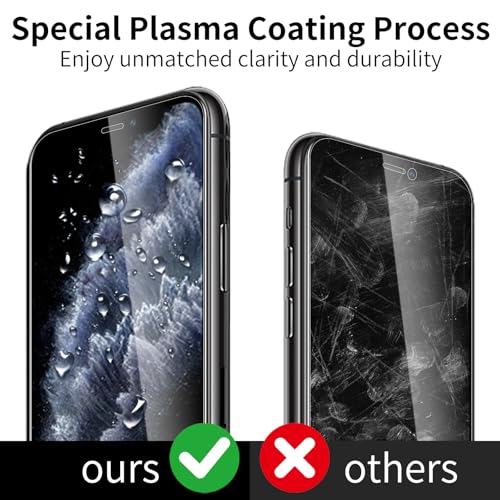 3 Pack Tempered Glass Screen Protector for iPhone 11 Pro/iPhone Xs/iPhone X, 9H Hardness, Scratch Resistant, HD Clear, Case Friendly, Easy Install - size: iPhone 11 Pro/iPhone Xs/iPhone X