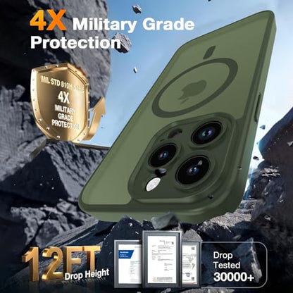 Magnetic Case for iPhone 13 Pro 6.1-Inch, [Compatible with Magsafe][Full Camera Protection] Ultra Slim Translucent Matte Shockproof Protection Phone Cover-Sage Green - color: Sage Green, size: iPhone 13 Pro