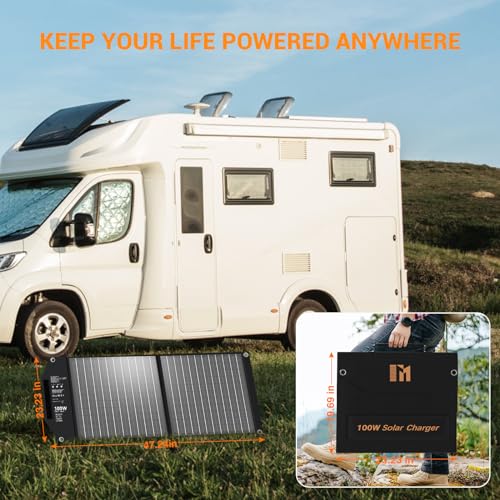 100W Portable Foldable Solar Panel Charger 24V MC4 DC USB-C USB-A - size: 100W