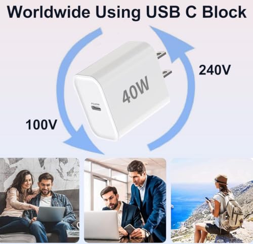 iPhone 17/16/15 Charger Fast Charging 3Pack 40W USB C Charger Fast Charging - size: 10FT