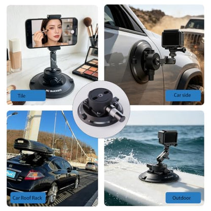4.5" Camera Suction Cup Mount, Heavy Duty Pump Vacuum Mount - size: 4.5” Plastic