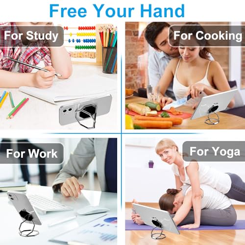 Cell Phone Ring Holder Finger Kickstand, Foldable 360° Rotation Cellphone Stand for Desk, Office Desktop, Metal Multi-Angle for Phone Back Grip Compatible with iPhone (Dark Gray) - color: Dark Gray