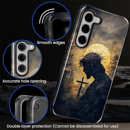 CARLOCA Case for Samsung Galaxy S23 Plus,Faith Inspired Christians Scripture Design Hybrid Dual Protection Soft TPU + Hard PC,Shockproof Anti-Scratch Cover Men Women Stylish Protective Phone Case - color: Faith Inspired Christians Scripture, size: Galaxy
