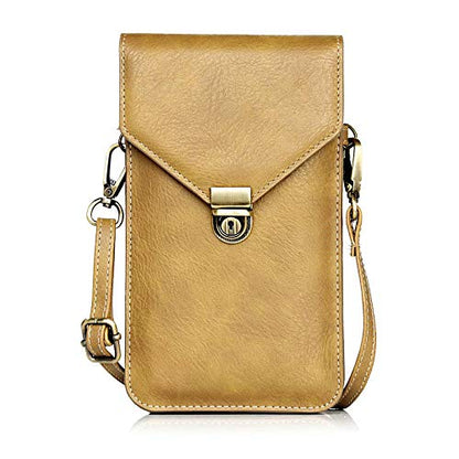 Small Cell Phone Purse, Synthetic Leather Crossbody Bag Dual Pockets Card Holder Neck Pouch with Adjustable Strap for iPhone X Xr 8 7 6s Plus, Galaxy S10 S9 S8 Plus, LG G8 ThinQ, Beige - color: 02 Beige