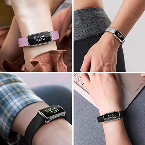 FINTIE 3 Pack Case Compatible with Fitbit Inspire 3 2 HR, Flexible Soft Full-Around watch Screen Protector TPU Case Cover Bumper Shell, Clear - color: Clear