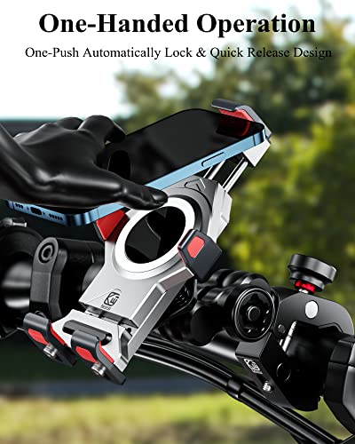 BRCOVAN Anti-Theft Metal Motorcycle Phone Mount with Vibration Dampener