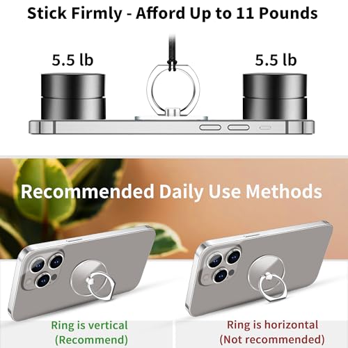 TACOMEGE Clear Cell Phone Ring Grip Holder Kickstand, 2 Count