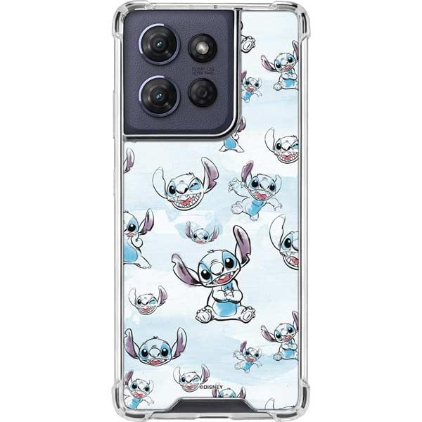 Skinit Clear Phone Case Compatible with Moto G Power 5G (2025) - Officially Licensed Disney Lilo and Stitch Pattern Design - color: Blue - STCHDS06