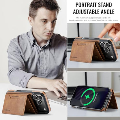K2 2 in 1 Detachable Magnetic Phone Cases Compatible with iPhone 17 Pro Case with Card Holder RFID Blocking, Compatible with Magsafe Wallet, Leather 6.3'' (Brown, iPhone 17 Pro) - color: Brown, size: iPhone 17 Pro