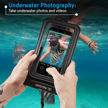 Pelican 2 Pack Marine Waterproof Phone Pouch (XL) - Stealth Black | Touchscreen IP68 Floating Waterproof Phone Case w/Detachable Lanyard - Fits All Phones - Beach Cruise Ship Travel Essentials - color: Stealth Black - 2 Pack - XL, size: XL, style: 2 Pack
