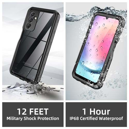 for Samsung Galaxy A24 4G Phone Case, Waterproof Case with Built-in Screen Protector, Full Body Dustproof Shockproof Rugged Heavy Duty Protection Case with Cell Phone Ring Holder for Samsung A24 4G