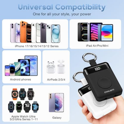 5000mAh Portable Charger w/Display,20W Power Bank&iWatch Charger - color: Black, size: 5000mAh