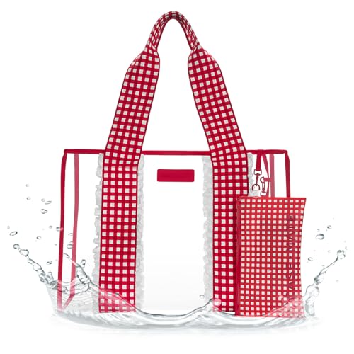 Case-Mate Jelly Tote Bag - color: Clear Cherry Gingham Eyelet Ruffle