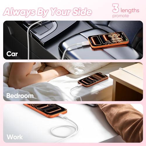 15FT USB C Cable, 60W Fast Charging, 480Mbps Data - color: Pink Gradient, size: 15FT