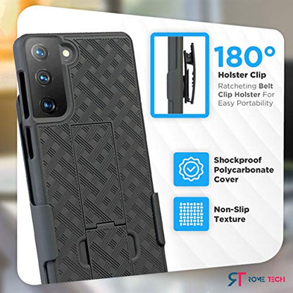 Designed for Samsung Galaxy S21 Case with Belt Clip Holster | Rugged Holster & Protective Phone Case Combo with Anti-Slip Texture - Black - style: Galaxy S21