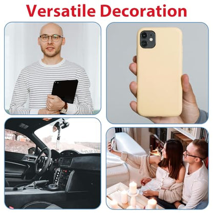 10 Pcs Metal Phone Charm Hook Adhesive Cell Phone Finger Ring Holder Loop Grip for Pad Phone Tablet Chain DIY Supplies Accessories Decorations (Heart)