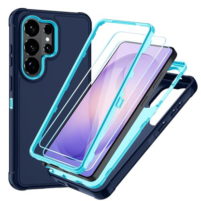 for Samsung Galaxy S26 Ultra Case with HD Screen Protector, 3-Layer Shockproof Military Grade Full Body Protection, Heavy Duty Hybrid Protective Phone Cover (Navy/Blue) - color: Navy/Blue