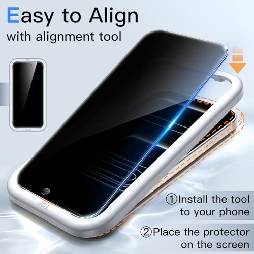 JETech Privacy Screen Protector for iPhone 17 Pro, 2-Pack - size: iPhone 17 Pro