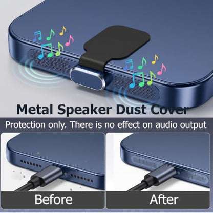 30Pcs Metal USB C Dust Plug with Speaker Dust Cover iPhone 17 Pro Blue - size: for 17 Pro Blue