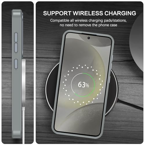BENTOBEN Magnetic for Samsung Galaxy S24 Plus Case [Compatible with Magsafe] Translucent Matte Slim Thin Shockproof Anti-Yellow Women Men Protective Phone Cover for Samsung S24 Plus 6.7" 2024, Gray - color: Gray