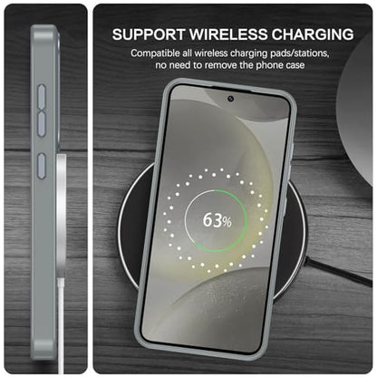 BENTOBEN Magnetic for Samsung Galaxy S24 Plus Case [Compatible with Magsafe] Translucent Matte Slim Thin Shockproof Anti-Yellow Women Men Protective Phone Cover for Samsung S24 Plus 6.7" 2024, Gray - color: Gray