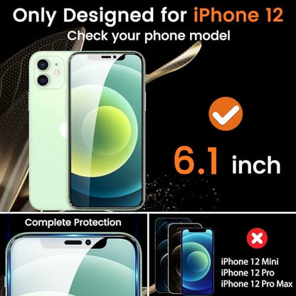 Lesakit 3+3 Pack Privacy Screen Protector for iPhone 12 6.1-Inch with 3 Pack Camera Lens Protector, Anti Spy Tempered Glass Film 9H Hardness Bubble Free Case Friendly - size: iPhone 12