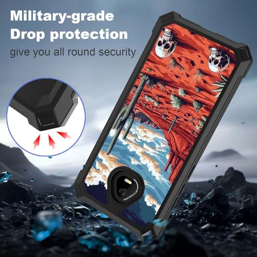 for Schok Volt Sv67q Sv67332 Case with Screen Protector, Military Grade Drop Protection, Dual Layer Hybrid Shockproof Protection TPU Phone Case for Schok Volt Sv67q, Red Desert - color: Red Desert