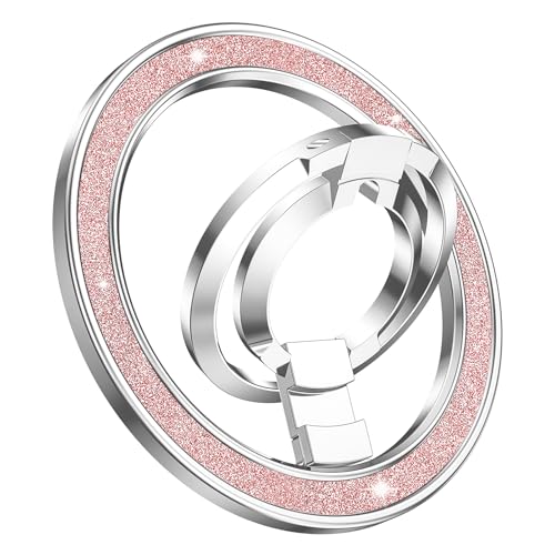 (Flexible Rotation) GUAGUA Magnetic Phone Ring for MagSafe Grip [Super Magnet] Stylish Ring Holder Stand, Mag Safe Accessories for iPhone 17 16 15 14 Pro Max Plus Air, Silver - color: Silver