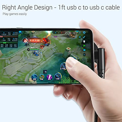 USB C to USB C Cable 1FT, 3 Packs, Right Angle 90 Degree, Short Cord - size: 1ft, 1ft, 1ft
