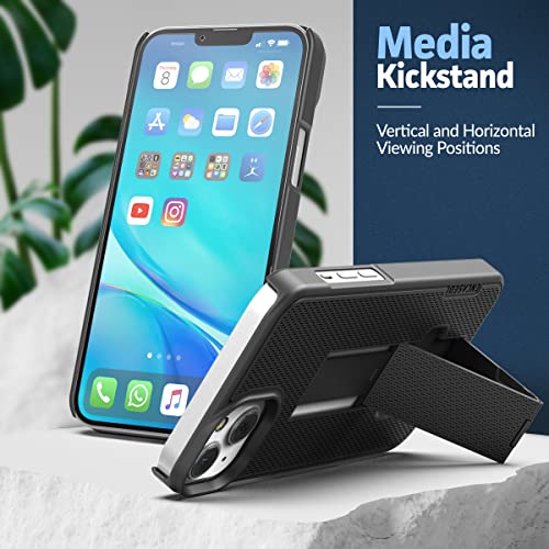 Encased DuraClip Holster Designed for iPhone 14 Case with Belt Clip and Kickstand (Matte Black) - size: iPhone 14