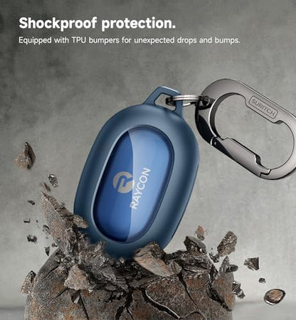 SURITCH Case for Raycon Everyday Earbuds Classic Headphones, Shockproof Magnetic Case for Raycon Bluetooth Headset True Wireless Earbuds, Protective Cover with Magnetic Lid Lock & Carabiner, Navy - color: Navy