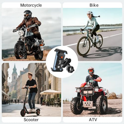 Motorcycle Phone Mount with Vibration Dampener & Security Lock