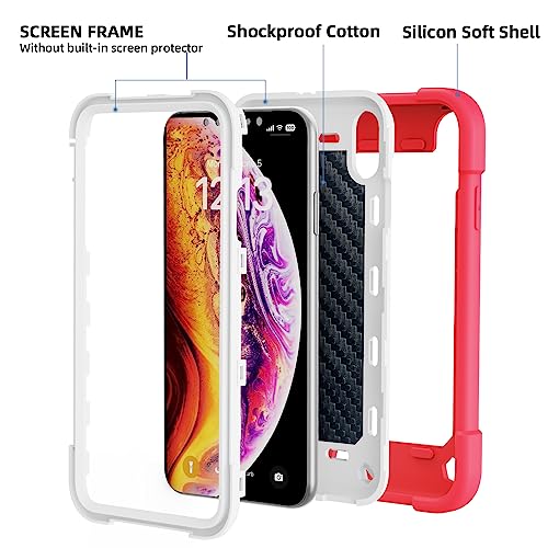 MARKILL Compatible with iPhone Xs Max Case 6.5 Inch with Ring Stand, Heavy-Duty Military Grade Shockproof Phone Cover with for iPhone Xs Max. Hot Pink - color: Hot Pink, size: iPhone XS Max 6.5"