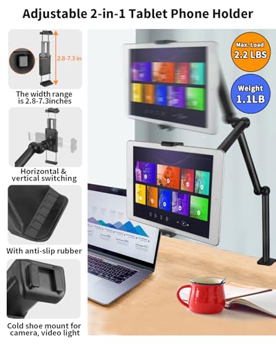 HEMMOTOP Magic Arm Desk Mount/Clamp, 28"