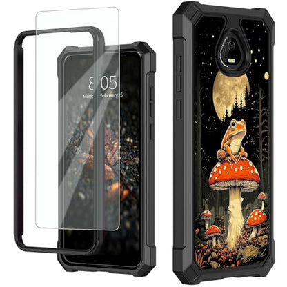 for Schok Volt Sv67q Sv67332 Case with Screen Protector, Military Grade Drop Protection, Dual Layer Hybrid Shockproof Protection TPU Phone Case for Schok Volt Sv67q, Mushroom Frog 02 - color: Mushroom Frog 02