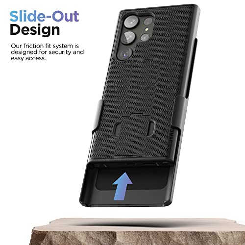 Encased DuraClip Designed for Samsung Galaxy S23 Ultra Belt Clip Case, Slim Phone Case with Holster (Black) - size: S23 Ultra