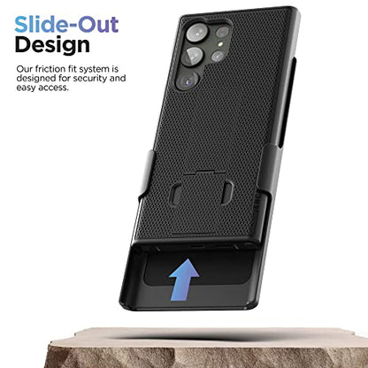 Encased DuraClip Designed for Samsung Galaxy S23 Ultra Belt Clip Case, Slim Phone Case with Holster (Black) - size: S23 Ultra