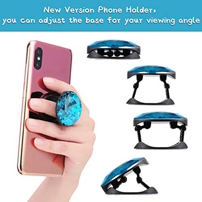 Frienda 6 Pcs Plastic Disco Crystal Adhesive Phone Grip, Eye-catching Color - color: Eye-catching Colors