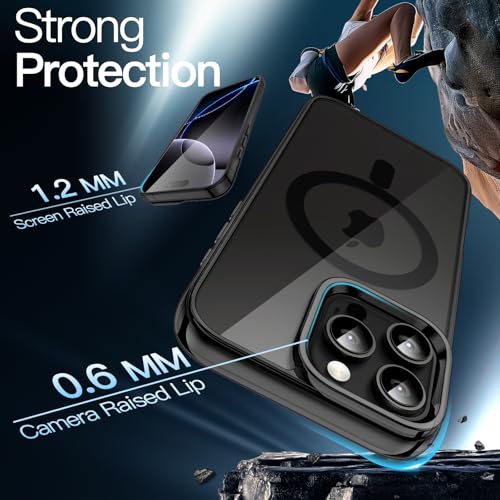 JETech Magnetic Case for iPhone 16 Pro 6.3-Inch Compatible with MagSafe, Shockproof Phone Bumper Cover, Anti-Scratch Clear Back (Black) - color: Black, size: iPhone 16 Pro