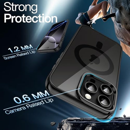 JETech Magnetic Case for iPhone 16 Pro 6.3-Inch Compatible with MagSafe, Shockproof Phone Bumper Cover, Anti-Scratch Clear Back (Black) - color: Black, size: iPhone 16 Pro