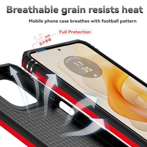 for Motorola Moto G 2025 / Moto G 2026 / Moto G Play 2026 Case, with Slide Camera Cover Screen Protector Ring Holder Kickstand Military Grade Protection 15ft Drop Tested Protective Phone Case (Red) - color: Red with camera cover Military-Grade 2nd gen
