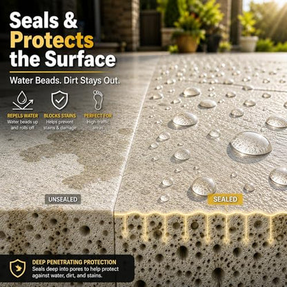 Wet Look Stone & Concrete Sealer, High Gloss for Pavers & Patios, 4oz Trial - style: Trial Size (4oz)