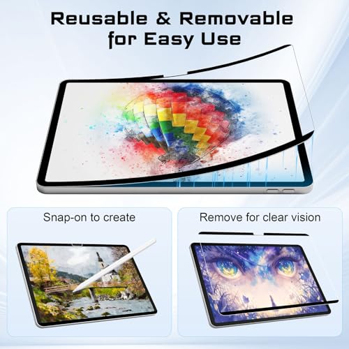 Magnetic Paper Screen Protector for iPad Air 11-Inch M3/M4 2026/M2 2024,Detachable and Reusable Nano Adsorption High Sensitive Anti Glare Matte Film for Note-Taking,Drawing, Art - size: Magnetic iPad air 11 M2