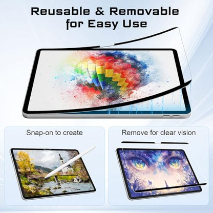 Magnetic Paper Screen Protector for iPad Air 11-Inch M3/M4 2026/M2 2024,Detachable and Reusable Nano Adsorption High Sensitive Anti Glare Matte Film for Note-Taking,Drawing, Art - size: Magnetic iPad air 11 M2