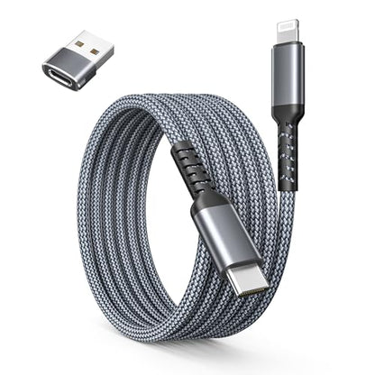 Basesailor iPhone 14 13 Pro Max Charger Cable 10FT with USB A Adapter - color: Gray, size: 10FT/3M