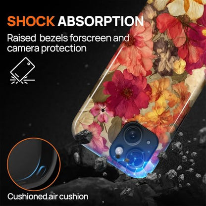 Case for iPhone 14 Plus, Shockproof Hybrid Protective Phone Case, Dual-Layer Drop Protection Anti-Scratch, Pressed Flower - color: Pressed Flower, size: iPhone 14 Plus