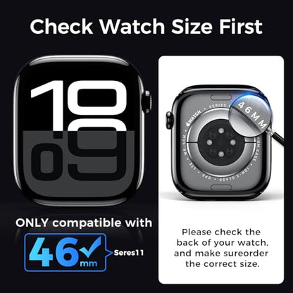 UV Tempered Glass Screen Protector for Apple Watch Series 11/10 46mm,Tempered Glass Curved Full Coverage Watch Screen Protector, Bubble Free for iWatch 11/10 46mm (3 Pack) - size: 46mm for 10/11 Series